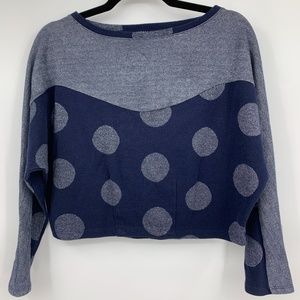Anthropologie Postmark small top cropped boxy dots